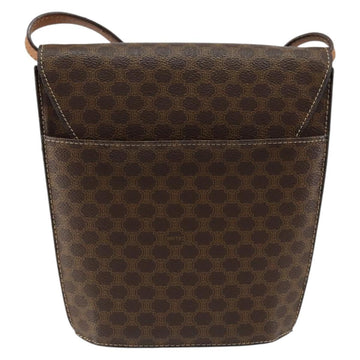 CELINE Macadam Canvas Medallion Shoulder Bag PVC Leather Brown Gold Auth 153467 - 0