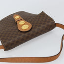 CELINE Macadam Canvas Medallion Shoulder Bag PVC Leather Brown Gold Auth 153467-6