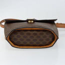 CELINE Macadam Canvas Medallion Shoulder Bag PVC Leather Brown Gold Auth 153467-5