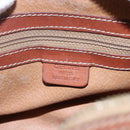 CELINE Macadam Canvas Shoulder Bag PVC Leather Brown Gold Auth 153468-19