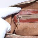 CELINE Macadam Canvas Shoulder Bag PVC Leather Brown Gold Auth 153468-20