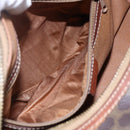 CELINE Macadam Canvas Shoulder Bag PVC Leather Brown Gold Auth 153468-11
