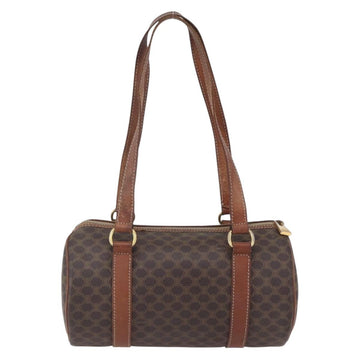 CELINE Macadam Canvas Shoulder Bag PVC Leather Brown Gold Auth 153468 - 0