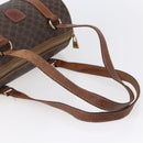 CELINE Macadam Canvas Shoulder Bag PVC Leather Brown Gold Auth 153468-7