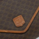 CELINE Macadam Canvas Clutch Bag PVC Leather Brown Gold Auth 153469-17