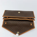 CELINE Macadam Canvas Clutch Bag PVC Leather Brown Gold Auth 153469-8