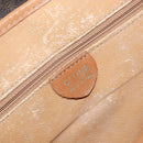 CELINE Macadam Canvas Clutch Bag PVC Leather Brown Gold Auth 153469-9