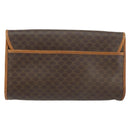 CELINE Macadam Canvas Clutch Bag PVC Leather Brown Gold Auth 153469-2