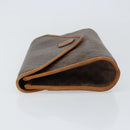 CELINE Macadam Canvas Clutch Bag PVC Leather Brown Gold Auth 153469-4