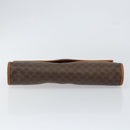 CELINE Macadam Canvas Clutch Bag PVC Leather Brown Gold Auth 153469-6