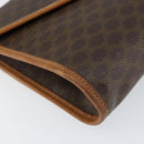 CELINE Macadam Canvas Clutch Bag PVC Leather Brown Gold Auth 153469-14