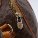 CELINE Macadam Canvas Hand Bag PVC Leather 2way Brown Gold Auth 153470-18