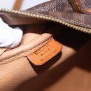 CELINE Macadam Canvas Hand Bag PVC Leather 2way Brown Gold Auth 153470-19