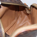 CELINE Macadam Canvas Hand Bag PVC Leather 2way Brown Gold Auth 153470-20