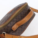 CELINE Macadam Canvas Hand Bag PVC Leather 2way Brown Gold Auth 153470-6