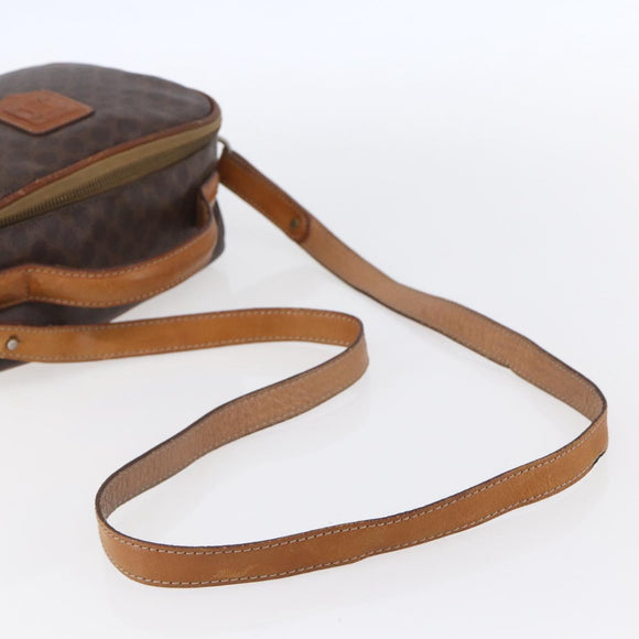 CELINE Macadam Canvas Hand Bag PVC Leather 2way Brown Gold Auth 153470