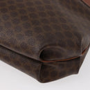 CELINE Macadam Canvas Shoulder Bag PVC Leather Brown Gold Auth 153471-15