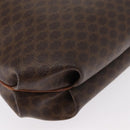 CELINE Macadam Canvas Shoulder Bag PVC Leather Brown Gold Auth 153471-16