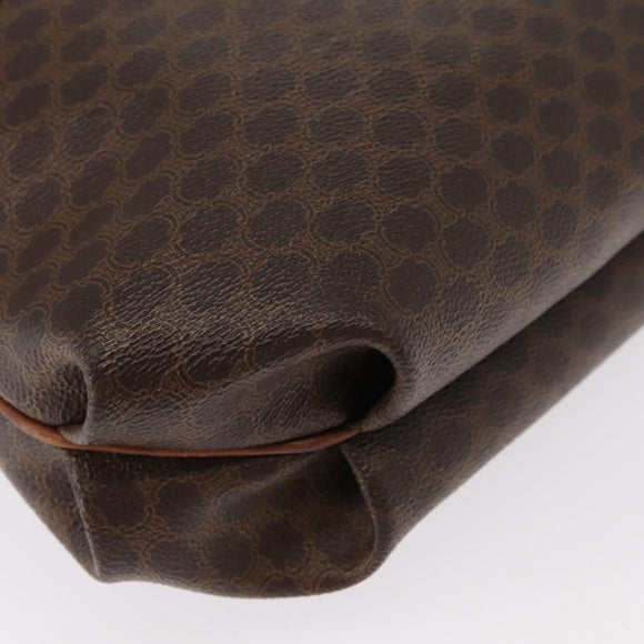 CELINE Macadam Canvas Shoulder Bag PVC Leather Brown Gold Auth 153471