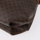 CELINE Macadam Canvas Shoulder Bag PVC Leather Brown Gold Auth 153471-17