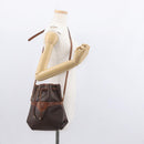 CELINE Macadam Canvas Shoulder Bag PVC Leather Brown Gold Auth 153471-24