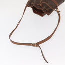 CELINE Macadam Canvas Shoulder Bag PVC Leather Brown Gold Auth 153471-7