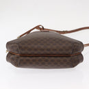CELINE Macadam Canvas Shoulder Bag PVC Leather Brown Gold Auth 153471-5