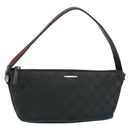 GUCCI GG Canvas Web Sherry Line Accessory Pouch Black 141809 Auth 153474-1