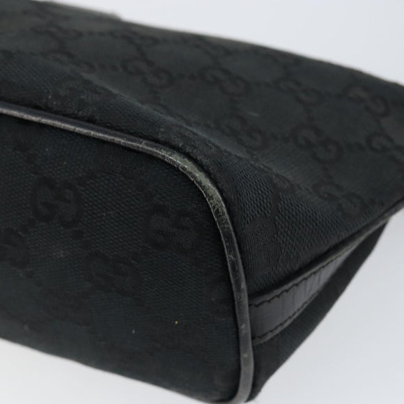 GUCCI GG Canvas Web Sherry Line Accessory Pouch Black 141809 Auth 153474