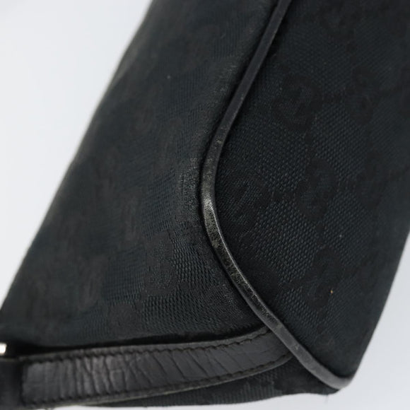 GUCCI GG Canvas Web Sherry Line Accessory Pouch Black 141809 Auth 153474
