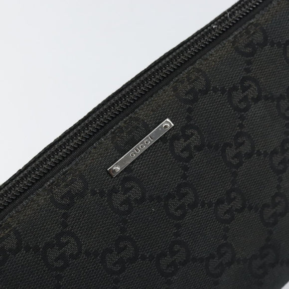 GUCCI GG Canvas Web Sherry Line Accessory Pouch Black 141809 Auth 153474