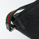GUCCI GG Canvas Web Sherry Line Accessory Pouch Black 141809 Auth 153474-18