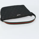 GUCCI GG Canvas Web Sherry Line Accessory Pouch Black 141809 Auth 153474-7