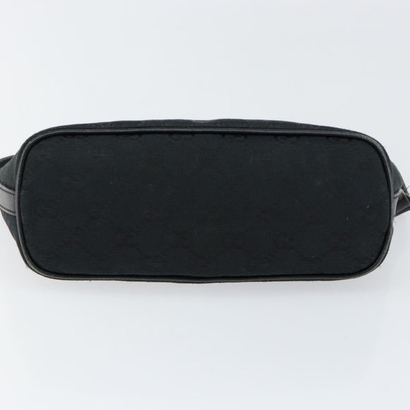 GUCCI GG Canvas Web Sherry Line Accessory Pouch Black 141809 Auth 153474