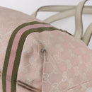 GUCCI GG Canvas Sherry Line Tote Bag Gold Pink 137396 Auth 153475-9