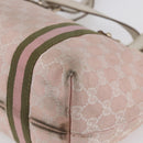GUCCI GG Canvas Sherry Line Tote Bag Gold Pink 137396 Auth 153475-15