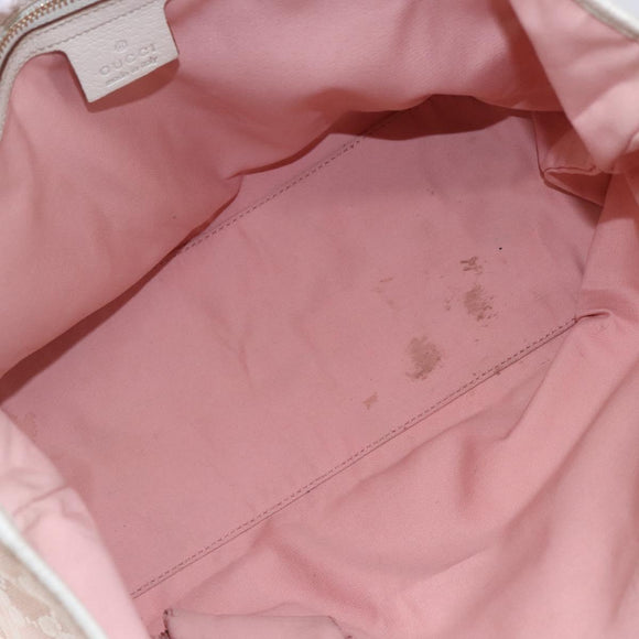 GUCCI GG Canvas Sherry Line Tote Bag Gold Pink 137396 Auth 153475