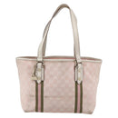GUCCI GG Canvas Sherry Line Tote Bag Gold Pink 137396 Auth 153475-13