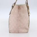 GUCCI GG Canvas Sherry Line Tote Bag Gold Pink 137396 Auth 153475-3