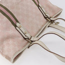 GUCCI GG Canvas Sherry Line Tote Bag Gold Pink 137396 Auth 153475-6