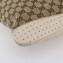 GUCCI GG Canvas Shoulder Bag Beige Silver 145857 Auth 153476-14