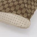 GUCCI GG Canvas Shoulder Bag Beige Silver 145857 Auth 153476-15