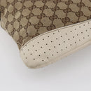 GUCCI GG Canvas Shoulder Bag Beige Silver 145857 Auth 153476-16