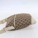 GUCCI GG Canvas Shoulder Bag Beige Silver 145857 Auth 153476-3