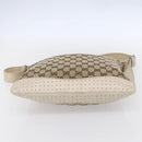 GUCCI GG Canvas Shoulder Bag Beige Silver 145857 Auth 153476-5