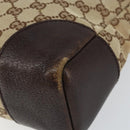 GUCCI GG Canvas Shoulder Bag Beige Silver 114273 Auth 153477-10