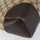 GUCCI GG Canvas Shoulder Bag Beige Silver 114273 Auth 153477-13