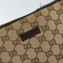 GUCCI GG Canvas Shoulder Bag Beige Silver 114273 Auth 153477-14