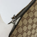 GUCCI GG Canvas Shoulder Bag Beige Silver 114273 Auth 153477-16