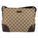 GUCCI GG Canvas Shoulder Bag Beige Silver 114273 Auth 153477-2